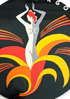 "Virgo", Brilliant Art Deco Wall Art in Black, Canary, Deep Red by Szoeke