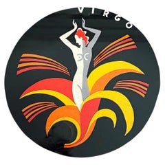 "Virgo", Brilliant Art Deco Wall Art in Black, Canary, Deep Red by Szoeke