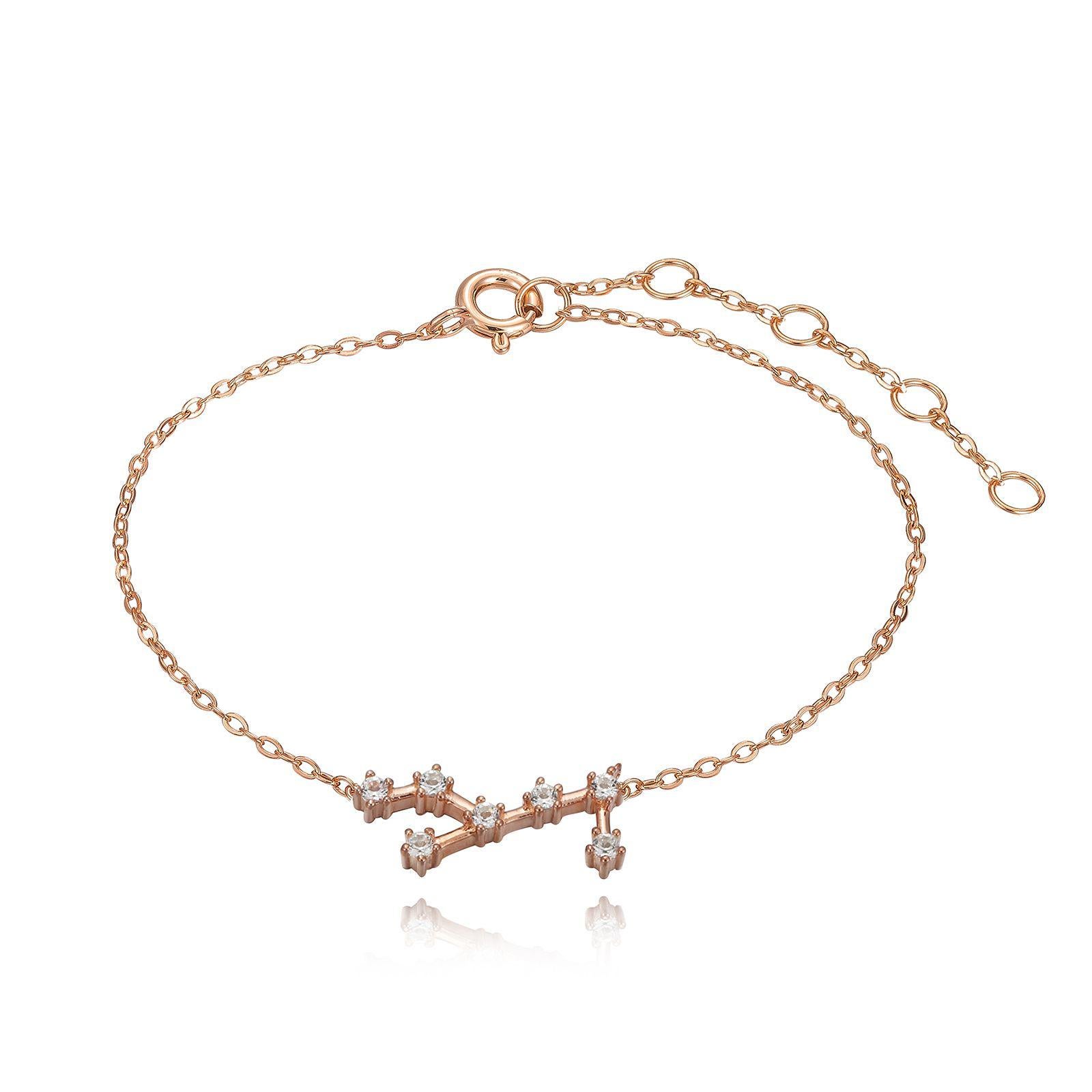You are unique and your zodiac tells part of your story.  How your zodiac is displayed in the beautiful nighttime sky is what we want you to carry with you always. This virgo constellation bracelet shares a part of your personality with us all  .925
