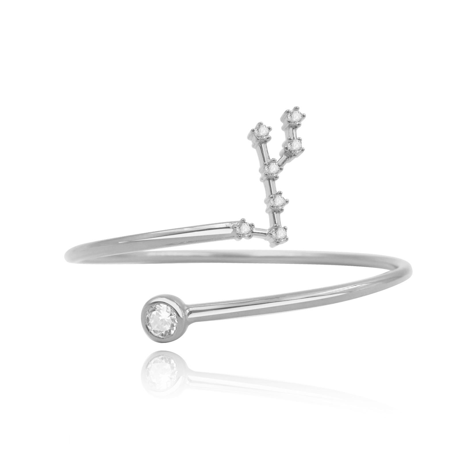 You are unique and your zodiac tells part of your story.  How your zodiac is displayed in the beautiful nighttime sky is what we want you to carry with you always. This virgo constellation wire bezel cuff shares a part of your personality with us