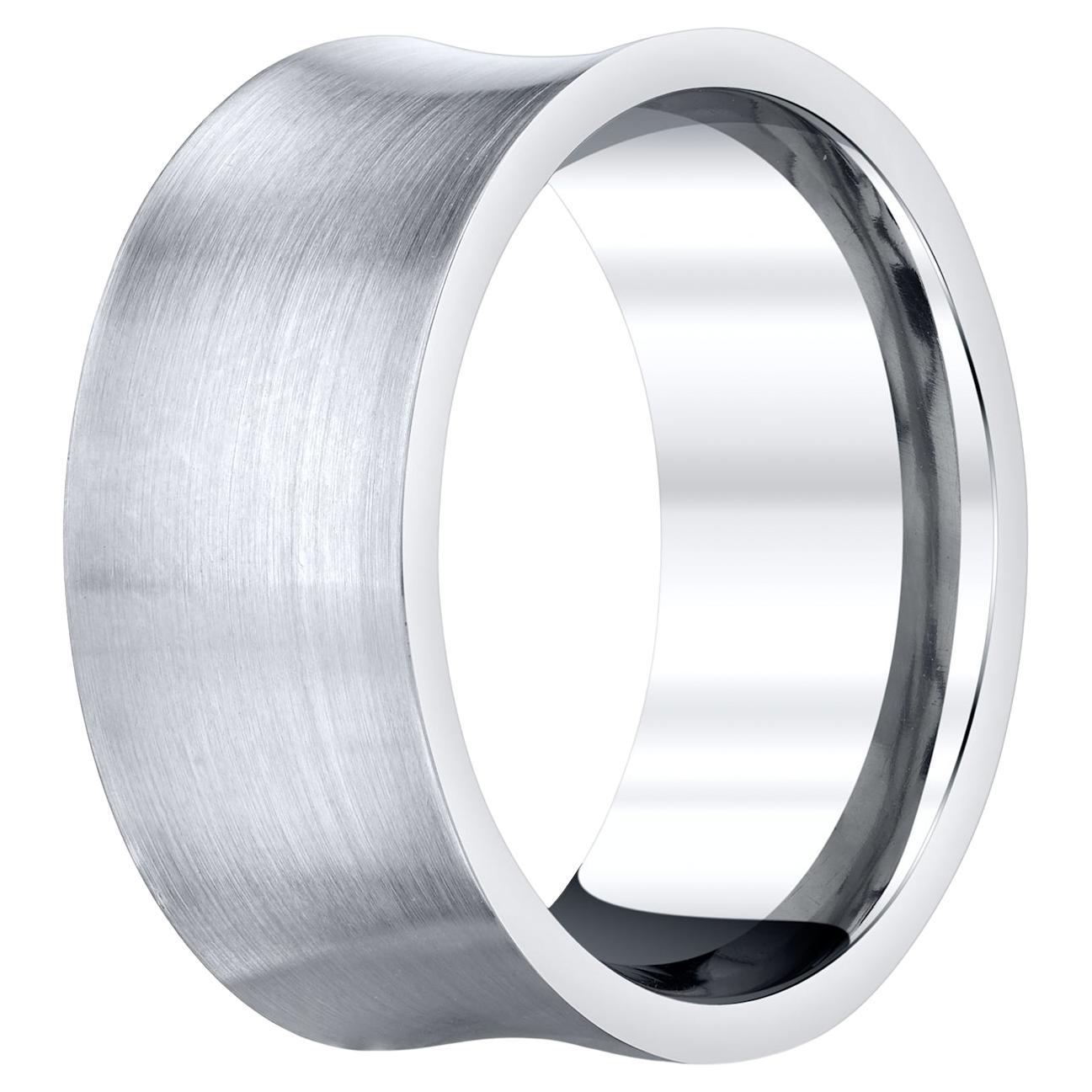 Men's Wide Contemporary, Couture Sculptural Solid Platinum Ring by Ashley Childs For Sale