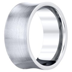 Men's Wide Contemporary, Couture Sculptural Solid Platinum Ring by Ashley Childs