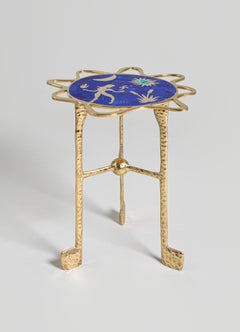 Mesa auxiliar Virgo de latón con piedras semipreciosas, Viya by Vikram Goyal