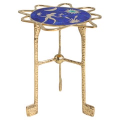 Mesa auxiliar Virgo de latón con piedras semipreciosas, Viya by Vikram Goyal