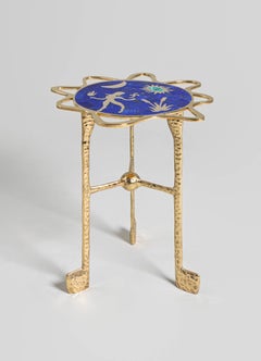 Virgo Side Table in Brass with Semi Precious Stones, Viya by Vikram Goyal