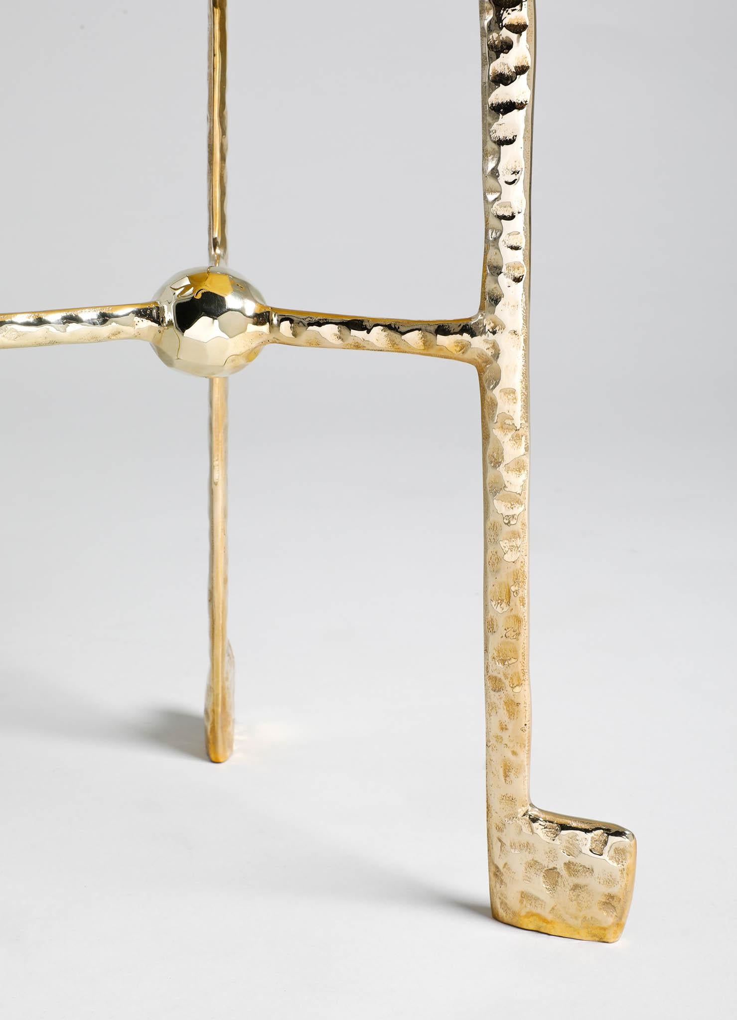 Virgo Side Table in Brass with Semi Precious Stones, Viya by Vikram Goyal In New Condition For Sale In Noida, DL