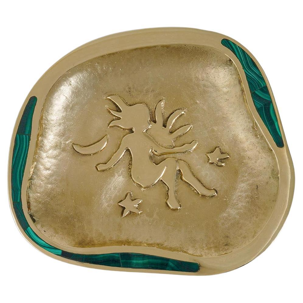 Virgo Trinket Tray in Brass with Semi Precious, Viya by Vikram Goyal