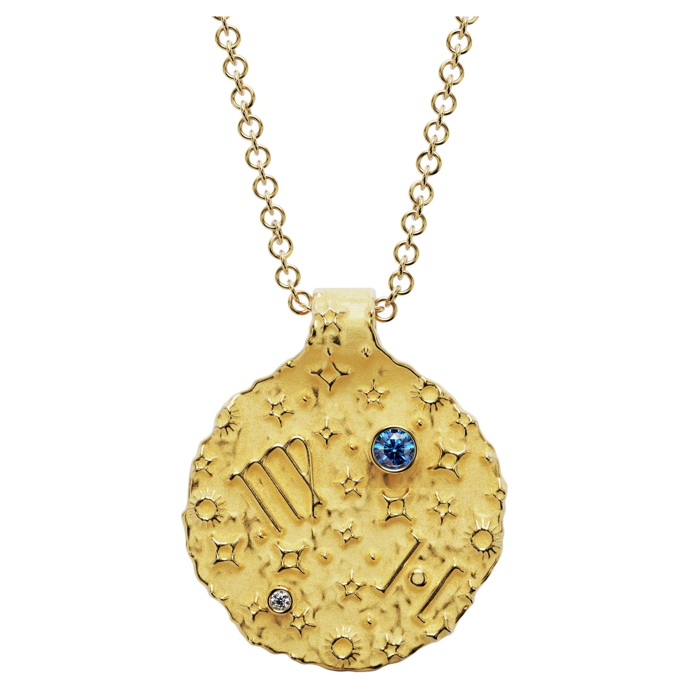 Ciondolo Zodiac Virgo - Oro massiccio 18K - Collana Astrologia di Oltremare Gioielli