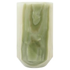 Viridian — Handcrafted Green Onyx Vase, Organic Form