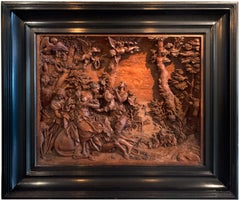 Virtuosic Full-Relief Mahogany Sculpture of "The Abduction of Europa"
