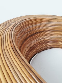 Vis-à-vis Sofa Attributable to Vivai del Sud, Made in Rattan Cane and Bamboo
