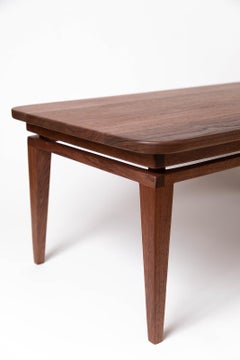 Mesa de centro Visaeti de nogal, madera recuperada, Mid Century Modern