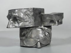 Visage Aluminum Casting Lost Wax Sculpture by Gabriele Garbolino Rù