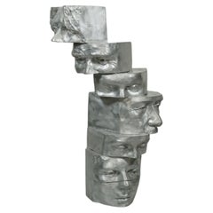 Visage Aluminum Casting Lost Wax Sculpture by Gabriele Garbolino Rù