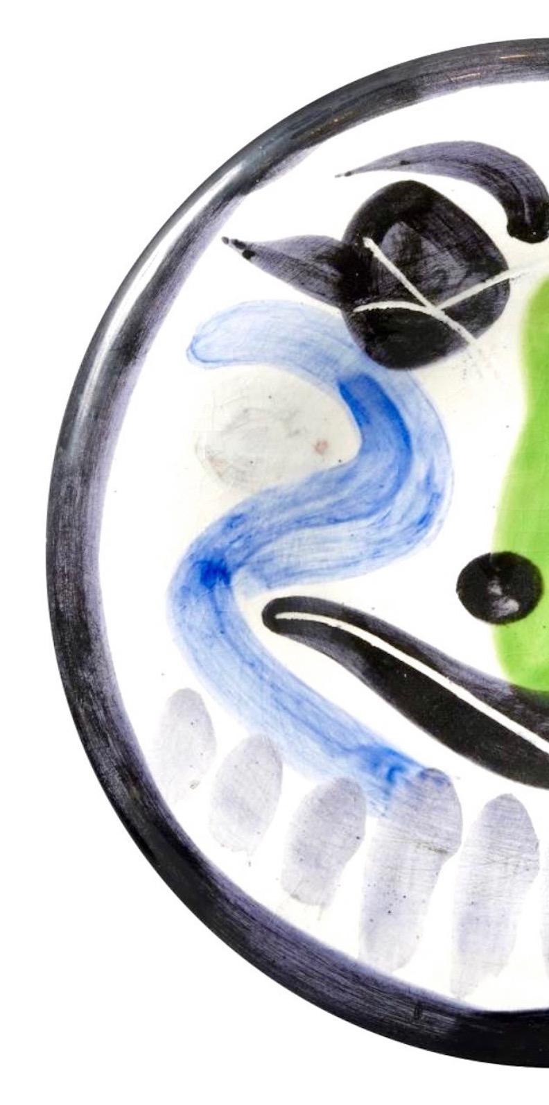 French Visage (A.R.490) Picasso Madoura Ceramic Face Plate For Sale