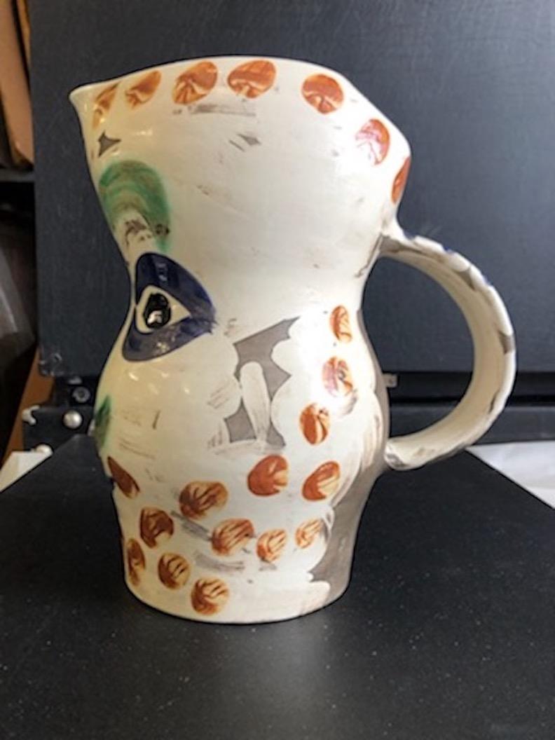 Smaltato Brocca in ceramica di Picasso Madoura Visage aux Points (A.R. 610) in vendita