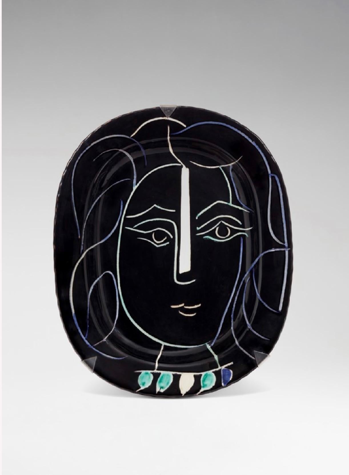 Visage de Femme (A.R. 220) Plato de Cerámica Picasso Madoura Francés en venta