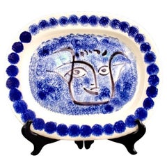 Visage Noir Putoise (A.R. 49) Picasso Madoura Ceramic Face Plate