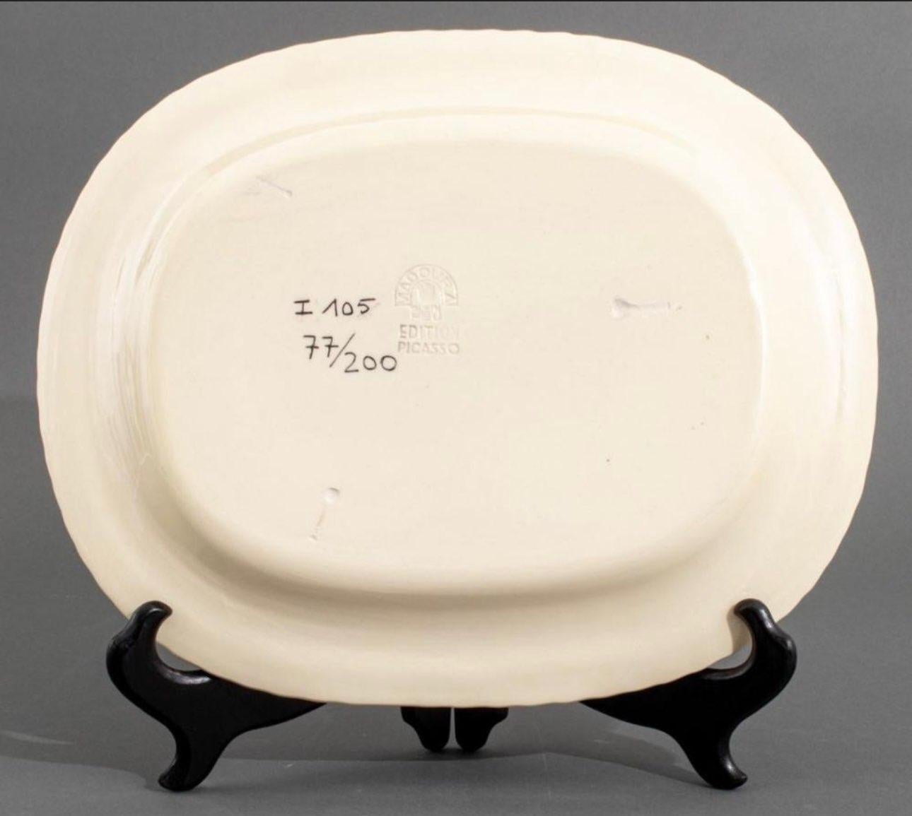 Moderno Piastra Visage Noir Putoise (A.R. 49) Picasso Madoura in ceramica in vendita