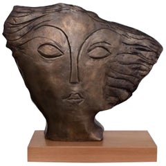 'Visage' One of a Kind Bronze Sculpture