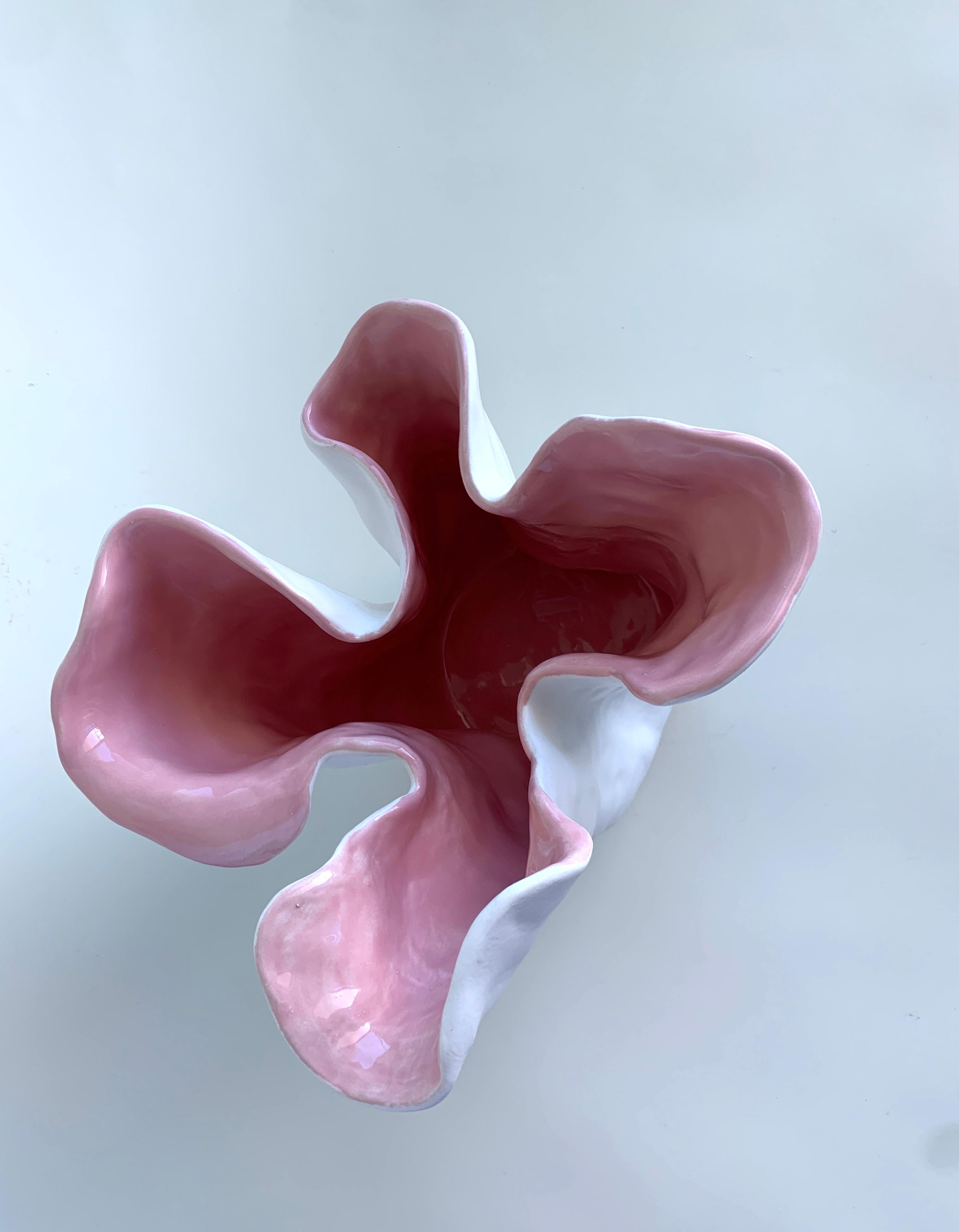 Visceral Blush I, 2020 by Magda von Hanau
From The Series Visceral 
Clay Sculpture with Glass Glaze
Dimensions: 30.4 H x 33 W cm 

The Visceral series delves into the intricate relationship between the mind and the body, specifically focusing on the