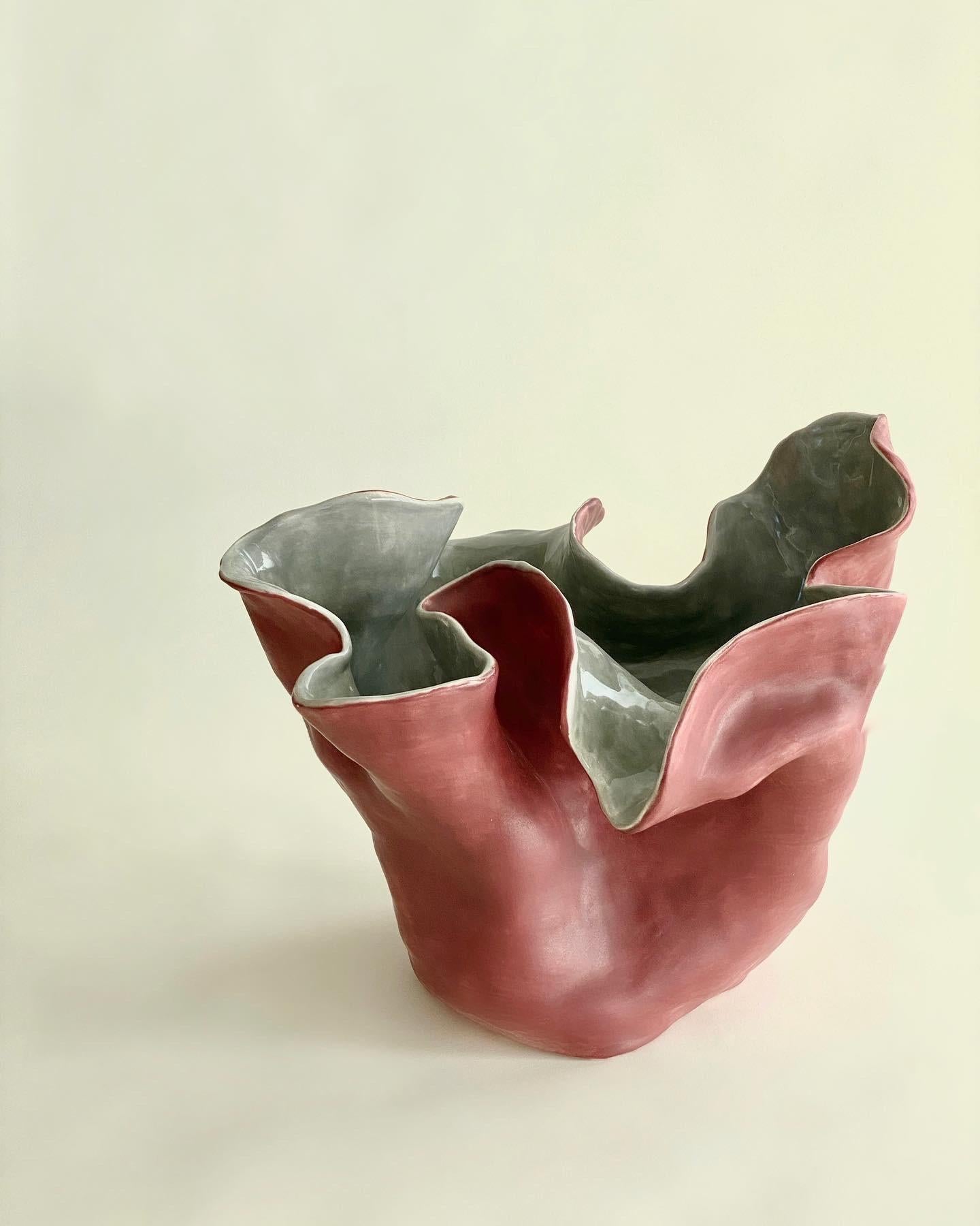 Hand-Carved Visceral II, Red and grey. From the series Visceral For Sale