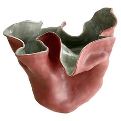Visceral II, Red and grey. Glaze ceramic sculpture
