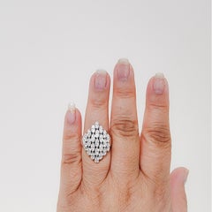 Visconti White Diamond Cluster Ring in 18k White Gold