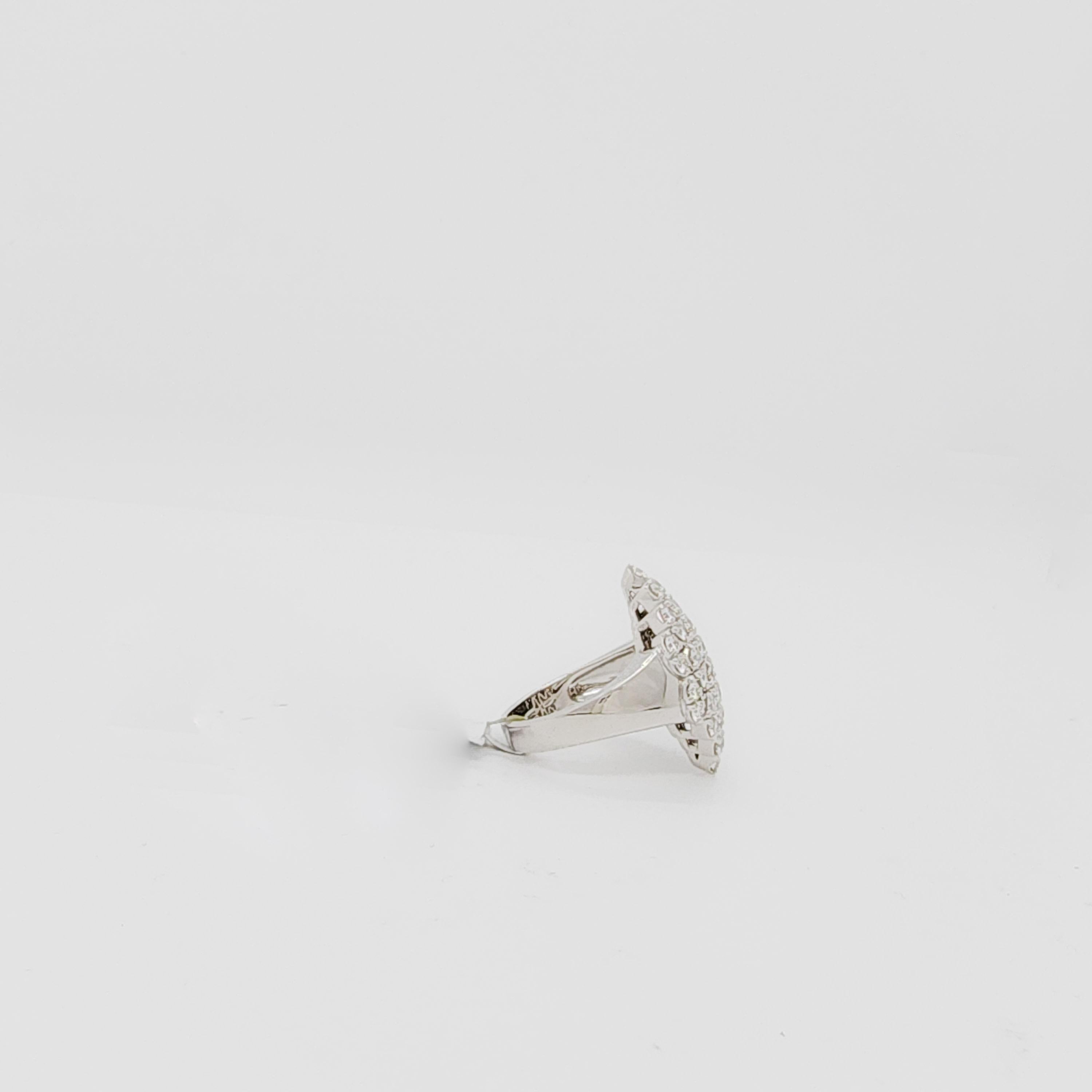 Women's or Men's Visconti White Diamond Cluster Ring in 18k White Gold For Sale