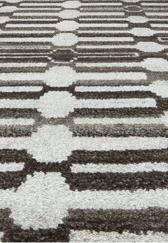 Viscose Rug in Beige and Brown "Axis Grid" - Geometric Rugs by Doris Leslie Blau