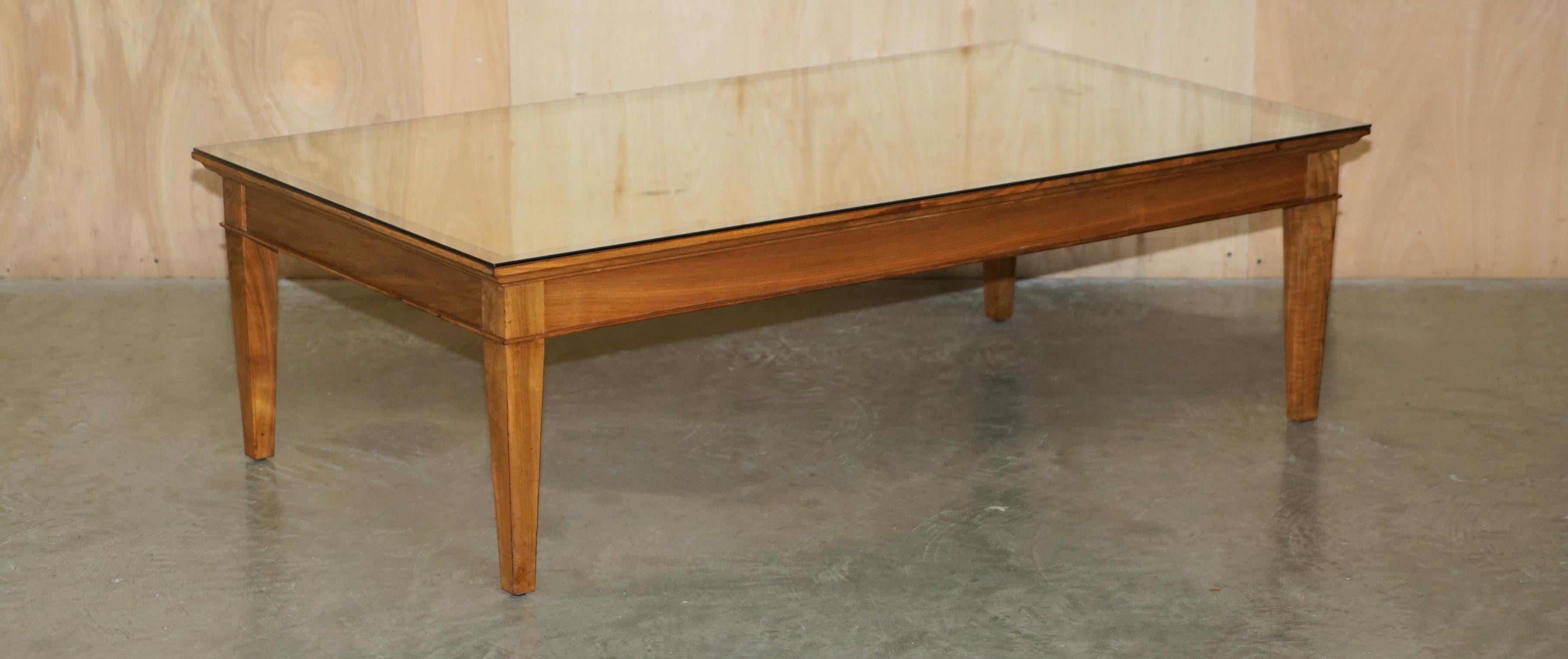 Mid-Century Modern VISCOUNT DAVID LINLEY SYCAMORE WALNUT WiTH CHROME COFFEE TABLE For Sale