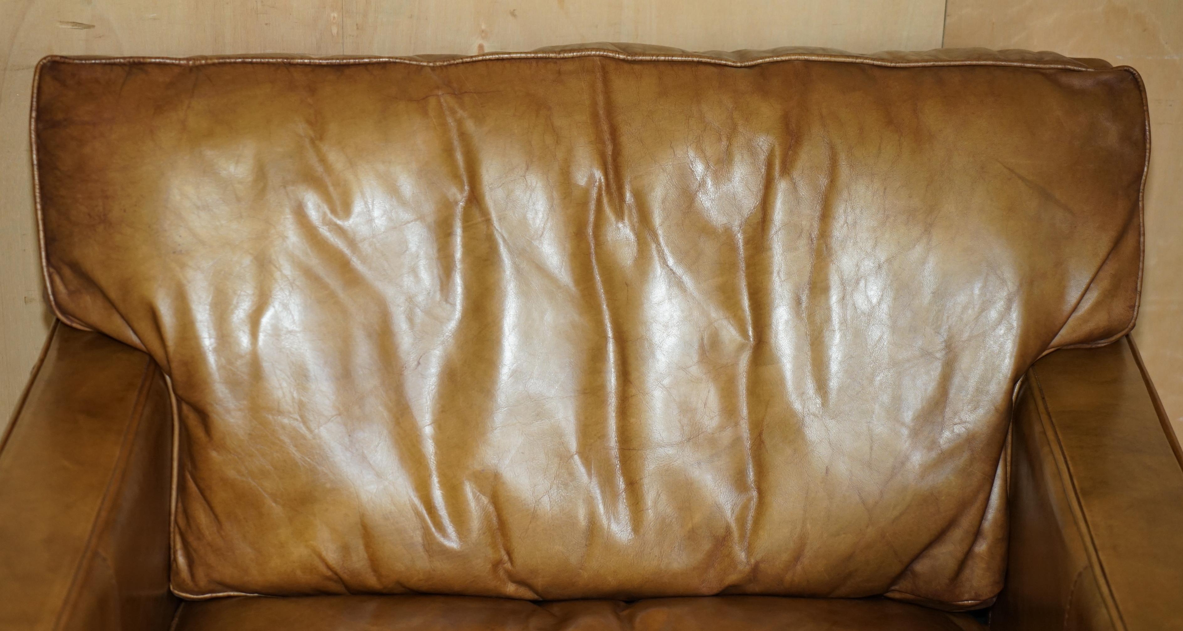 Mid-Century Modern ViSCOUNT FAUTEUIL EN CUIR BRUN WILLIAM HALO TIMOTHY OULTON DESIGNED en vente