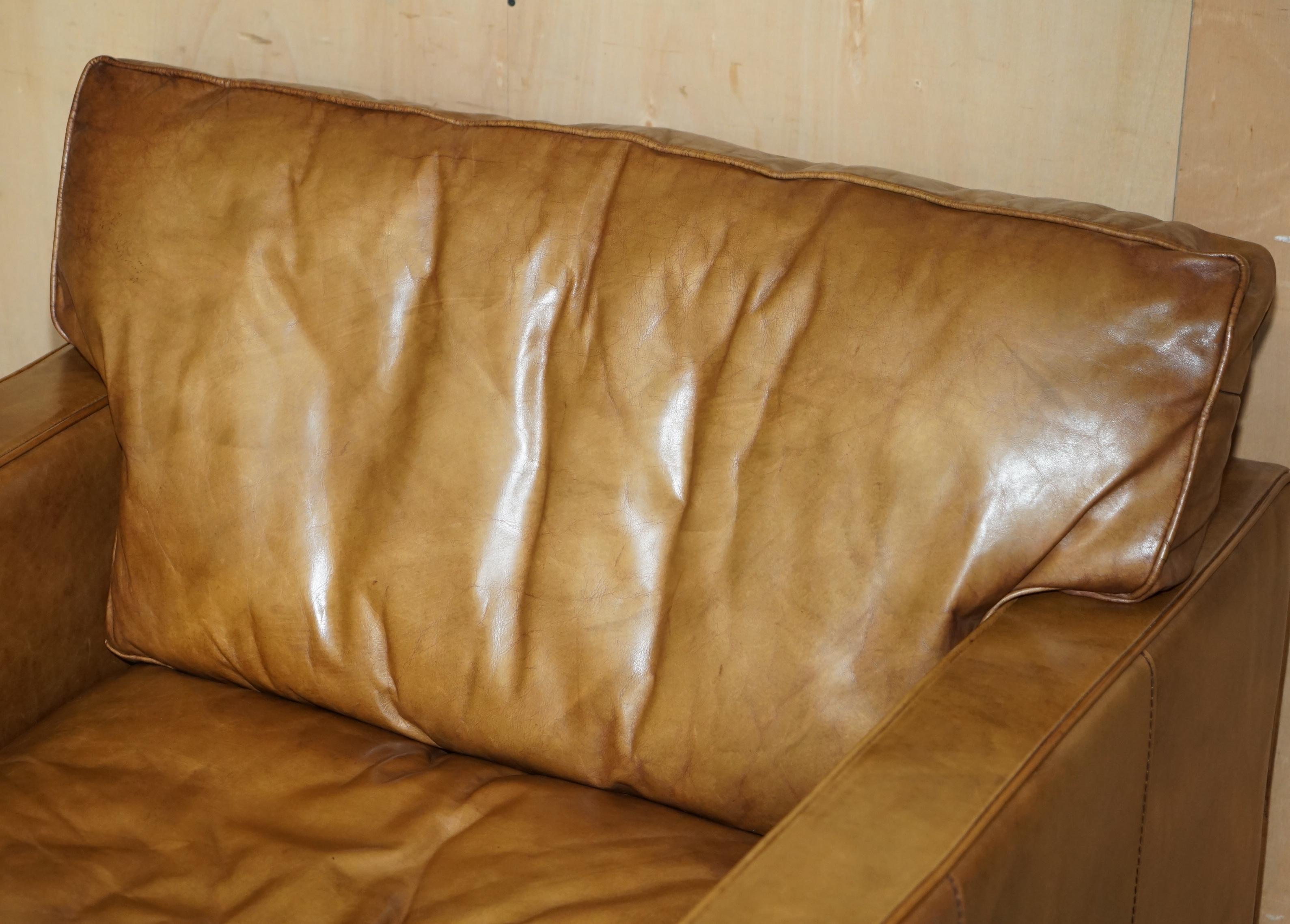 Anglais ViSCOUNT FAUTEUIL EN CUIR BRUN WILLIAM HALO TIMOTHY OULTON DESIGNED en vente