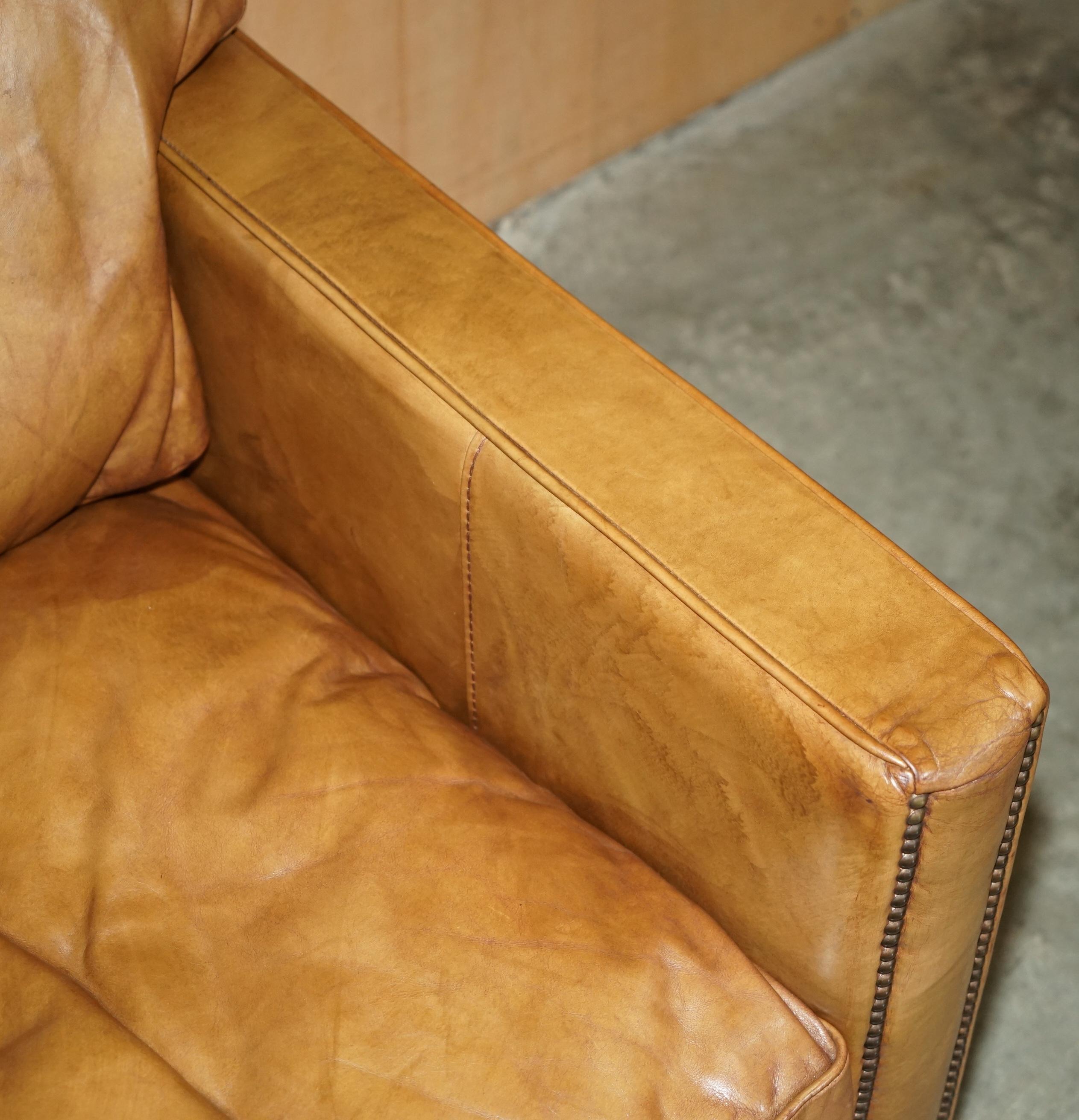 Cuir ViSCOUNT FAUTEUIL EN CUIR BRUN WILLIAM HALO TIMOTHY OULTON DESIGNED en vente