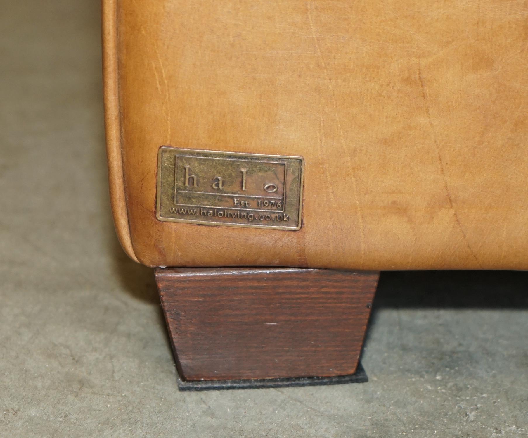 VISCOUNT WILLIAM HALO TIMOTHY OULTON DESIGN/ONE DIVANO A TRE POSTI IN PELLE MARRONE in vendita 4