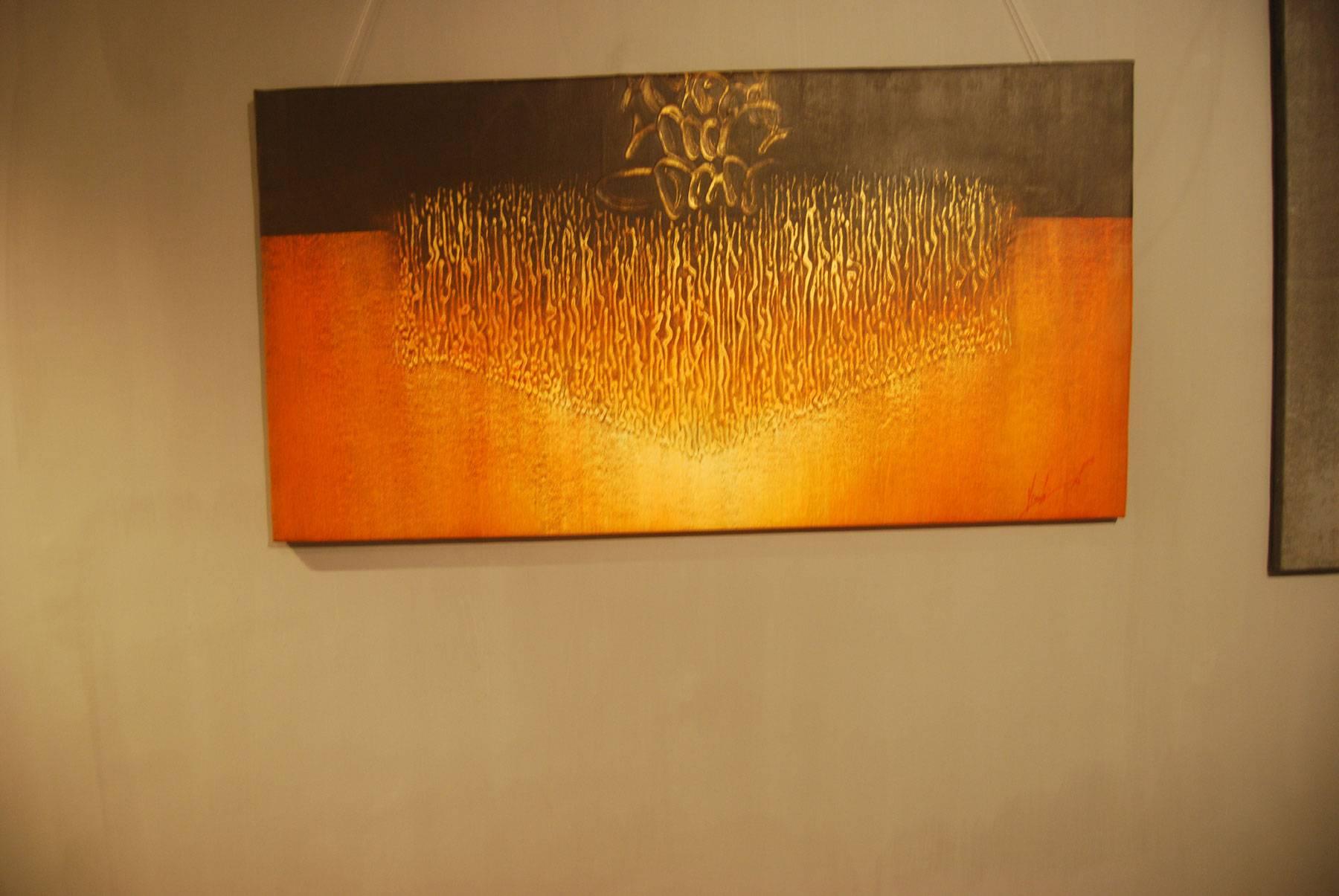 Chandelier, Symbols of Luxury & Status, Acrylic, Red, Yellow, Gold 