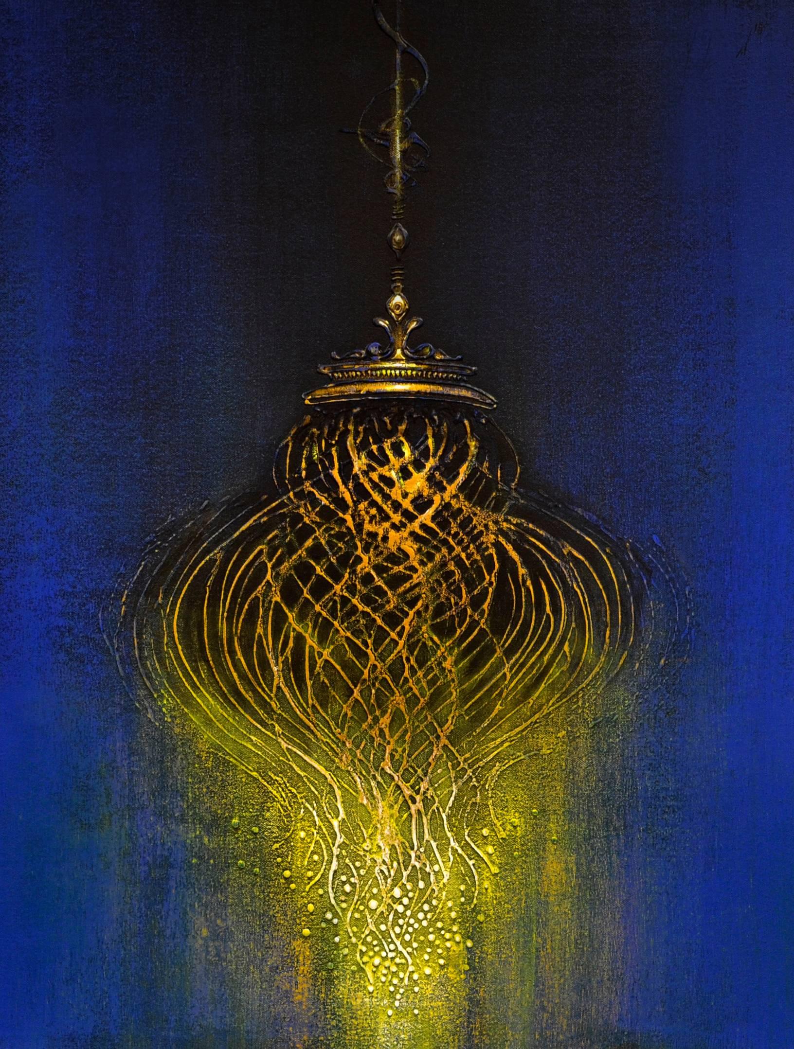 abstract chandelier painting