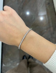 Natural Diamonds 4.00ct 18 Karat White Gold ModernTennis Bracelet