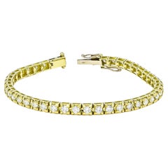 Visible 18k Yellow Gold Four Prong Tennis Bracelet in 4.00ct Natural Diamonds
