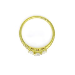 Natural Diamonds 0.80 CT 18KT Yellow Gold Emerald Cut Trilogy Anniversary Ring