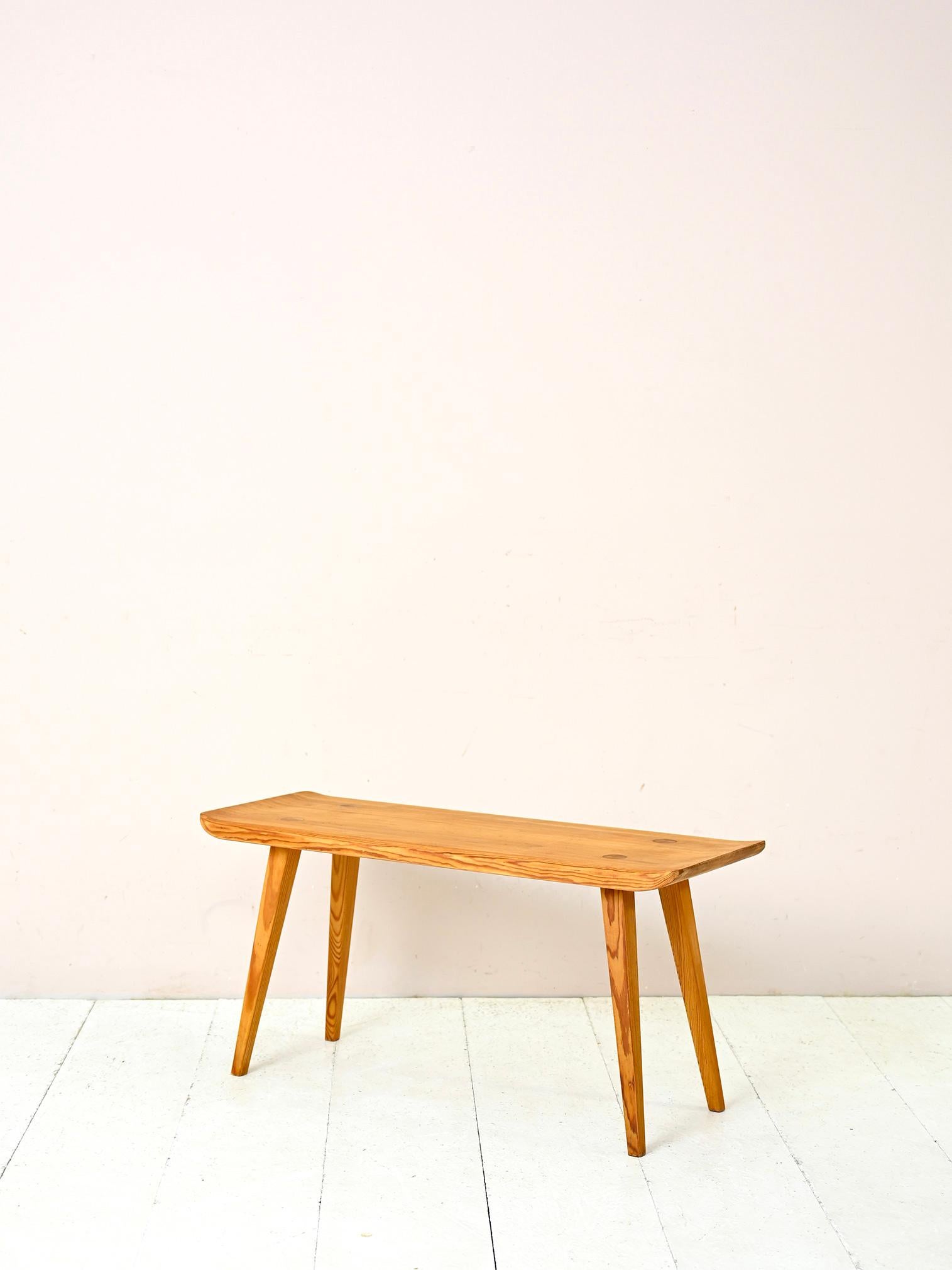 Original vintage Swedish solid wood bench.

Elegant 