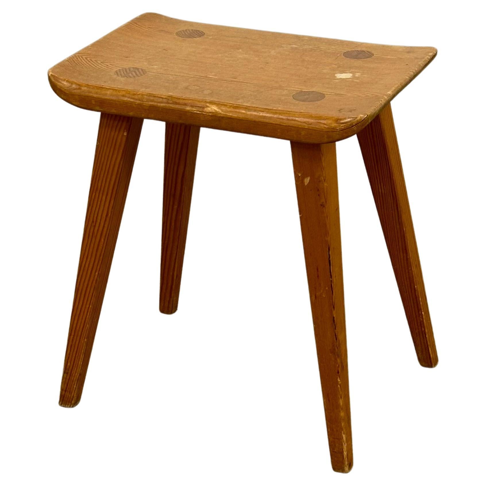 "Visingso" Pine Stool by Carl Malmsten for Karl Andersson's, Sweden, 1960s For Sale