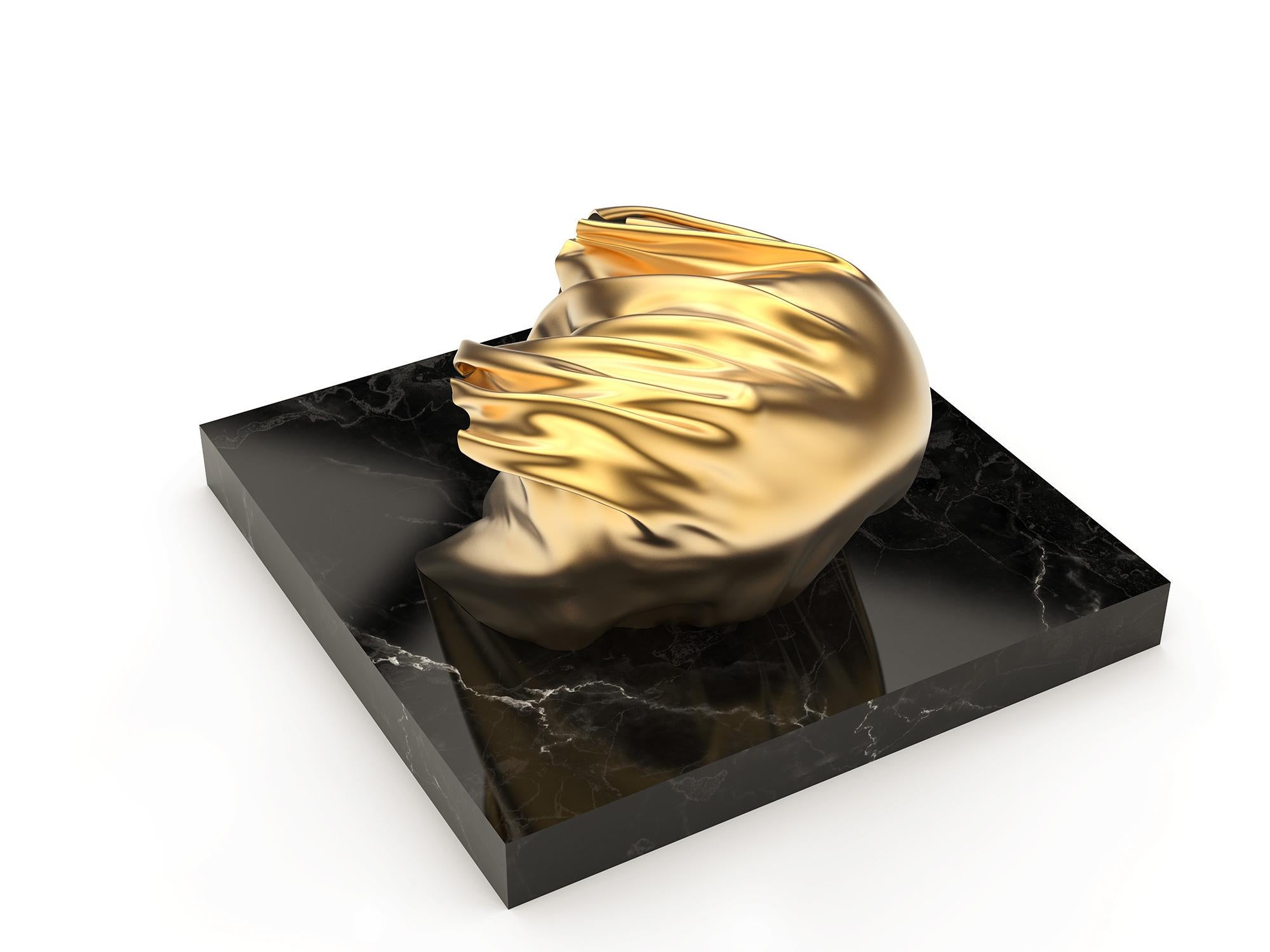 Visio Black and Golden Face Sculpture 3