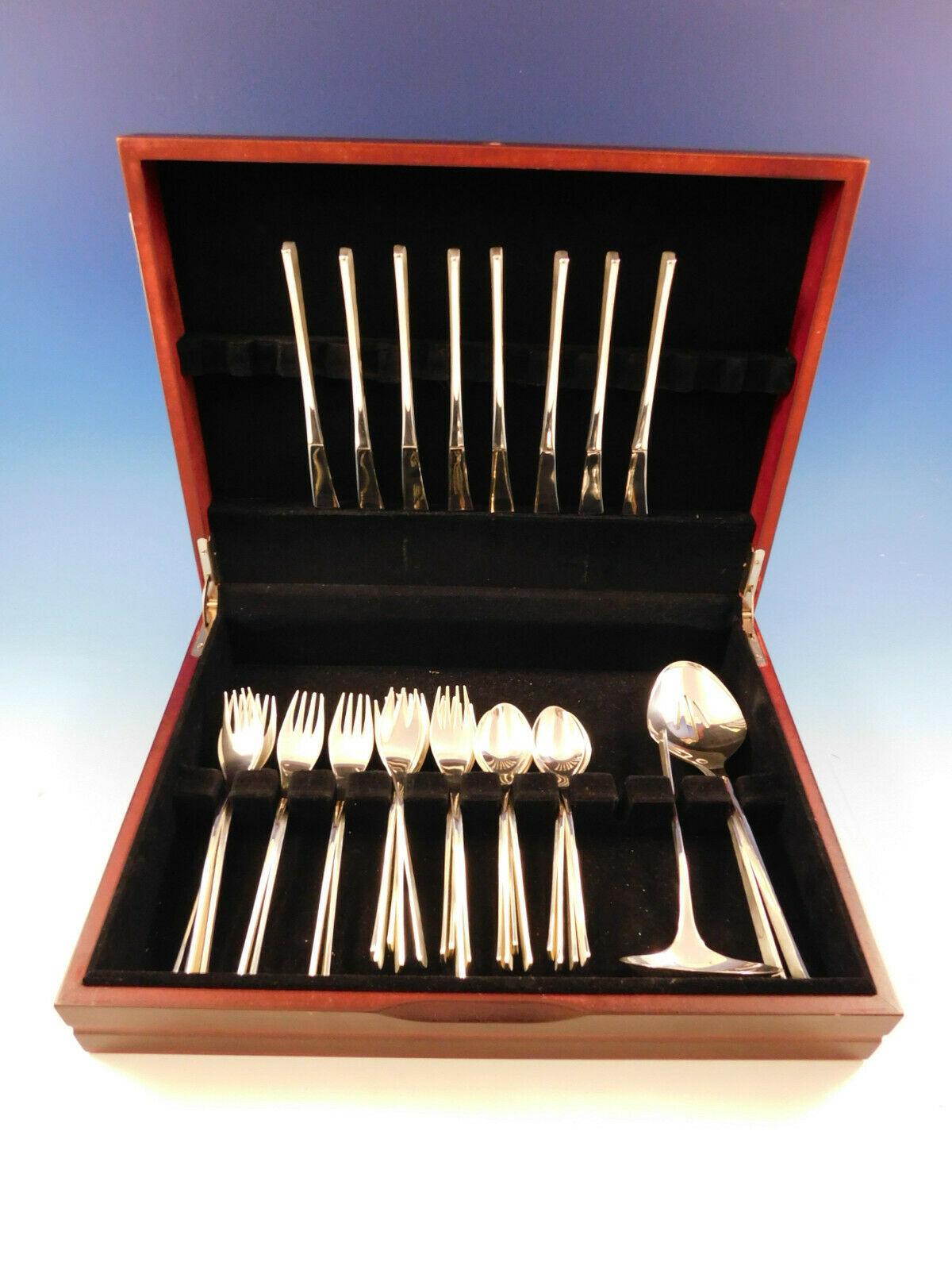 Mid-Century Modern sterling silver flatware set in the highly collectible 