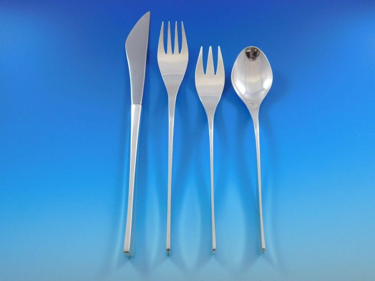 20th Century Vision by International Sterling Silver Flatware Set Service 75 Pieces Modern For Sale
