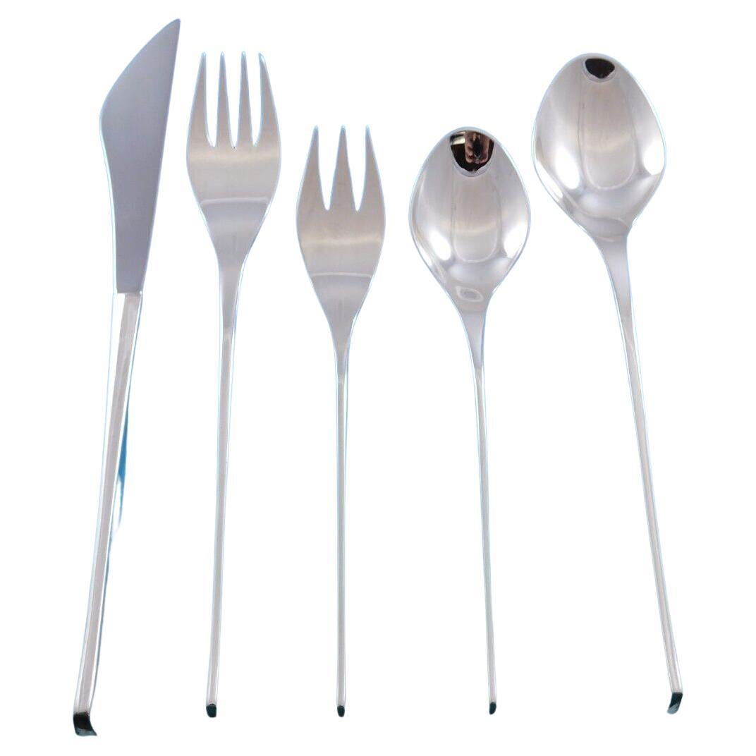 Vision by International Sterling Silver Flatware Set Service 95 Pieces Modern For Sale