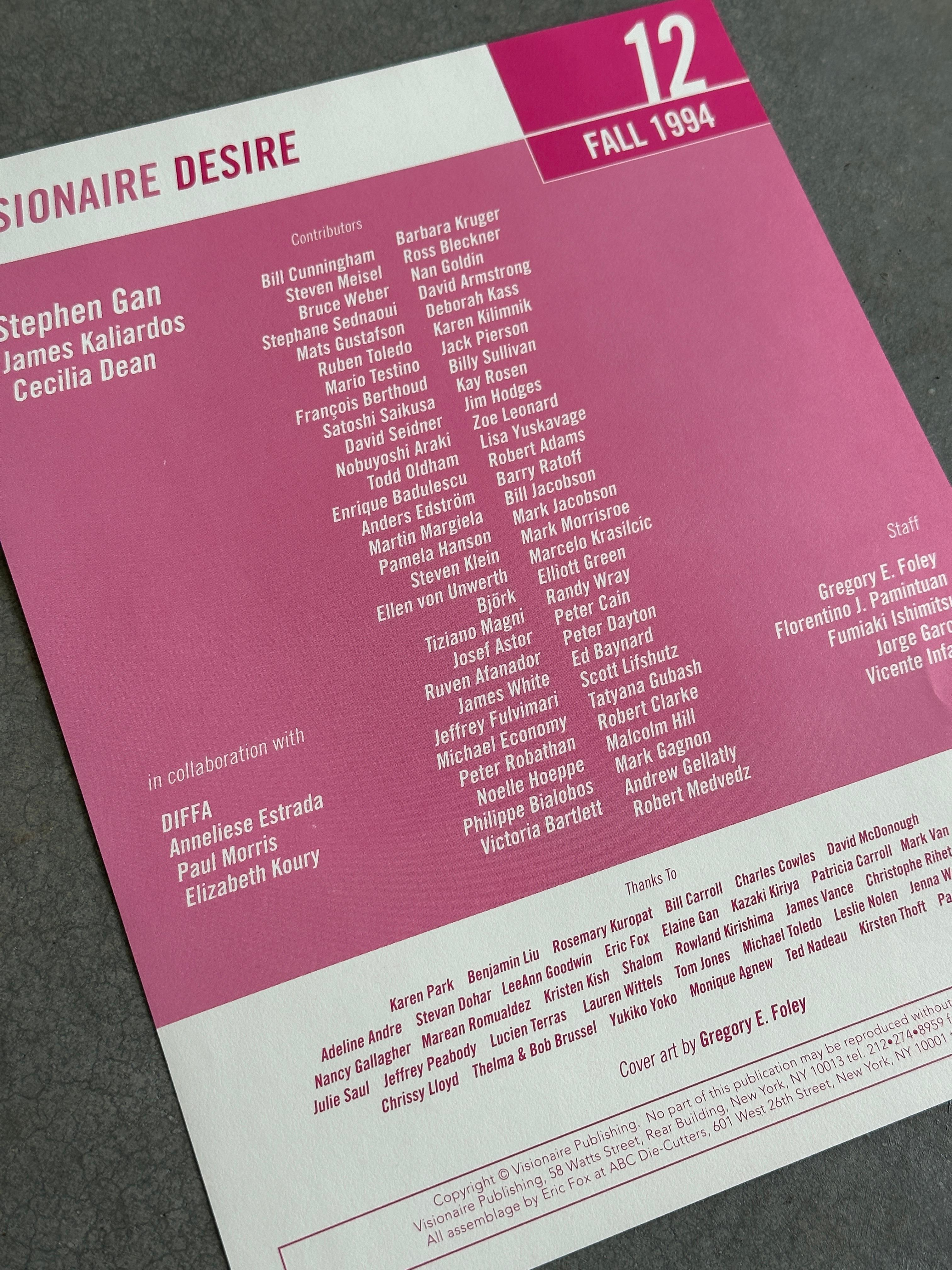 VISIONAIRE 12 : Desire (1638/2000) en vente 2