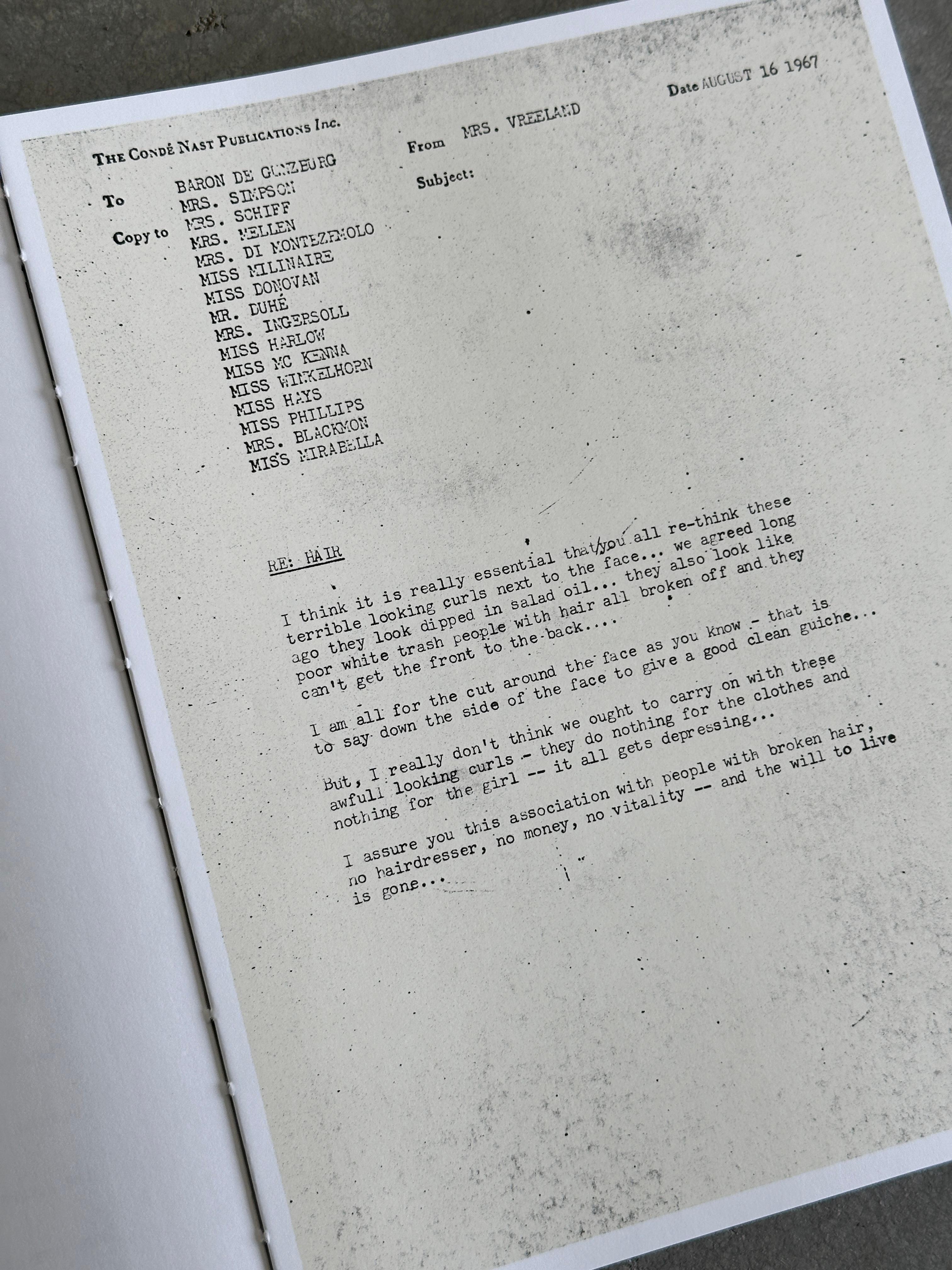 VISIONAIRE 37 : Vreeland Memos (0813/4000) en vente 2