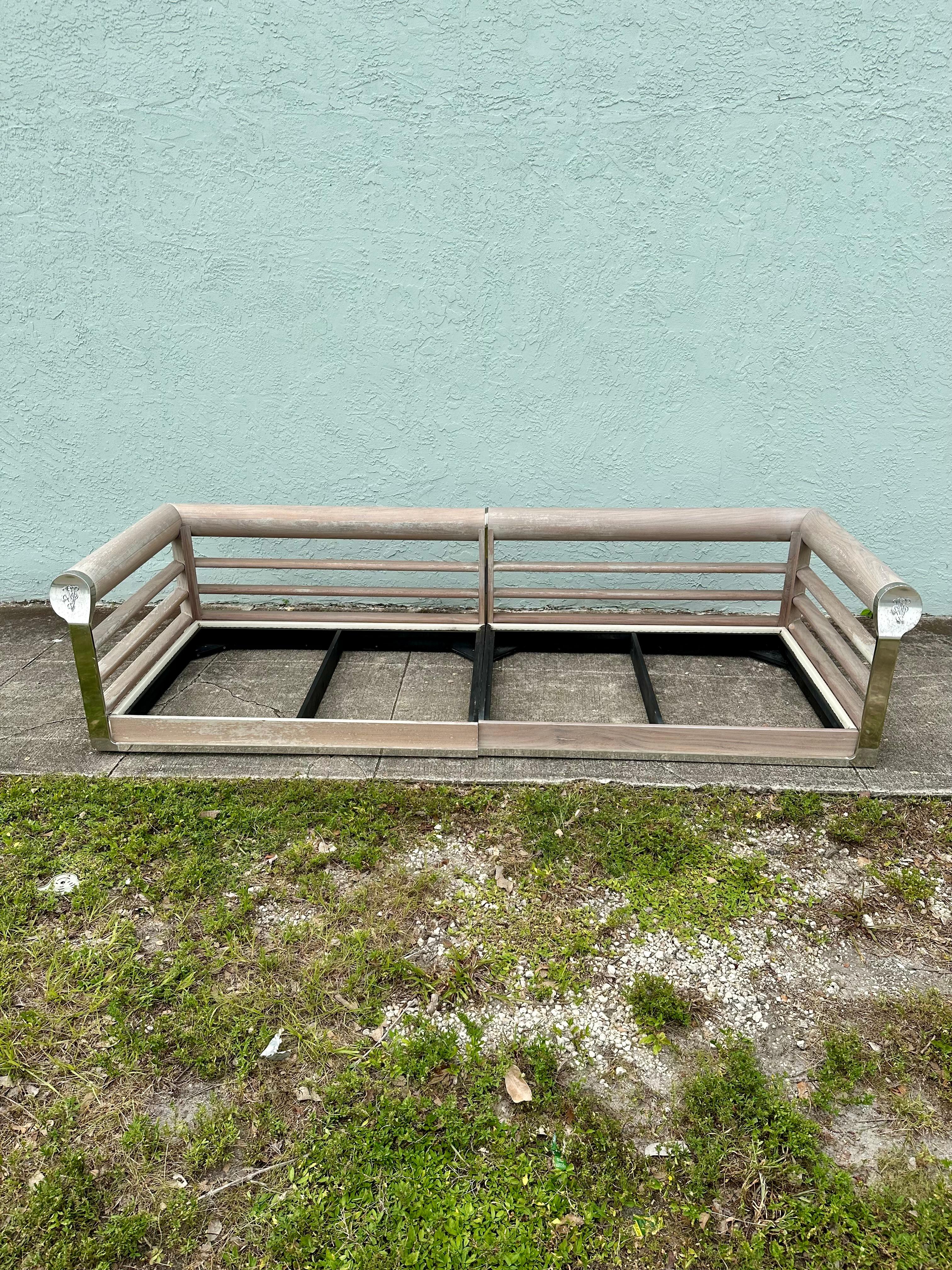 Visionaire - Divano componibile con scala italiana in legno rustico e cromato in vendita 5