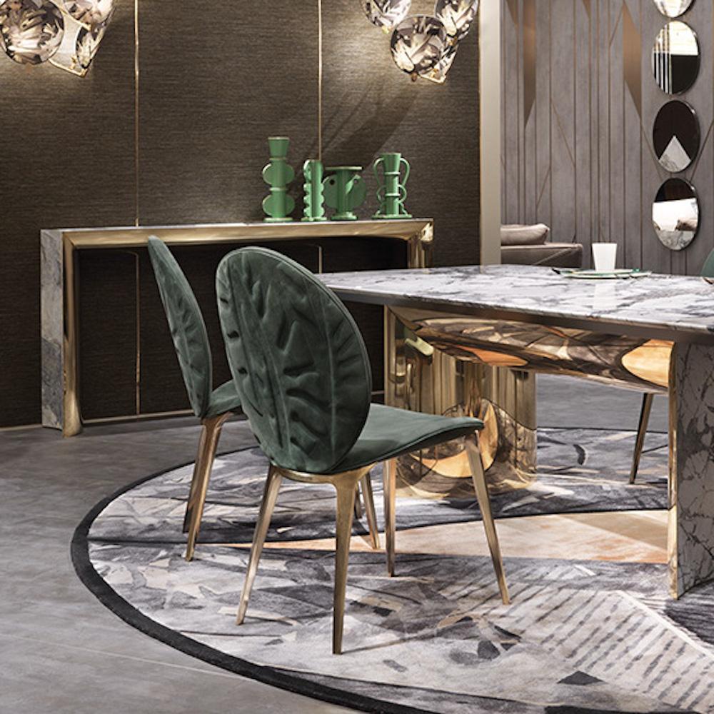 Chaise Visionnaire Astrid tapissée avec pieds en aluminium d'Alessandro La Spada Neuf à Bologna, IT